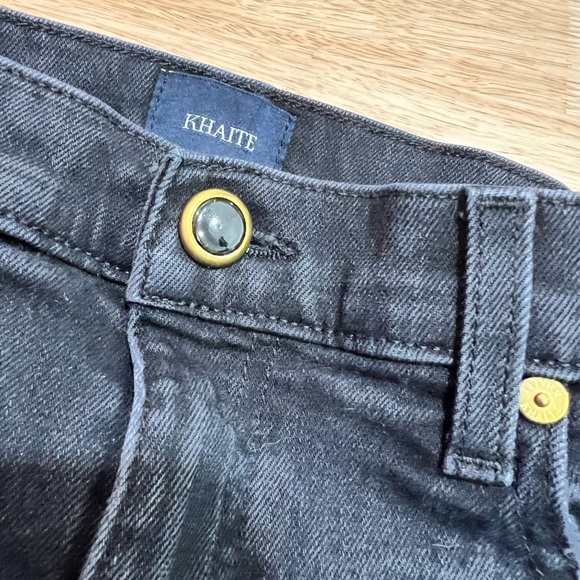 Khaite Wendell Cropped Wide Leg Jeans Stoned Black Distressed - Picture 9 of 11